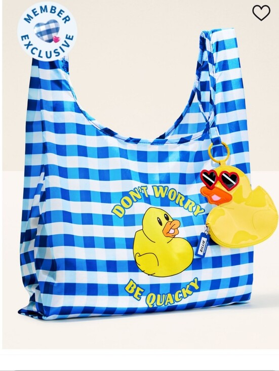 Bath & Body Works Handbags - Billie The Duck Packable Bag Blue Gingham Member Exclusive '26 BATH & BODY WORKS